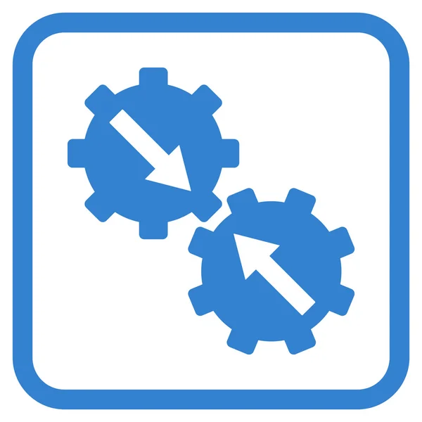 Getriebeintegrationsvektorsymbol in einem Rahmen — Stockvektor