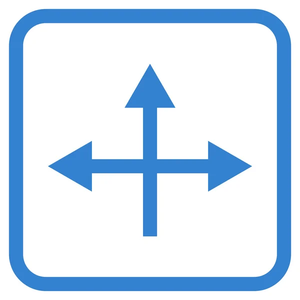 Icône vectorielle des directions d'intersection dans un cadre — Image vectorielle