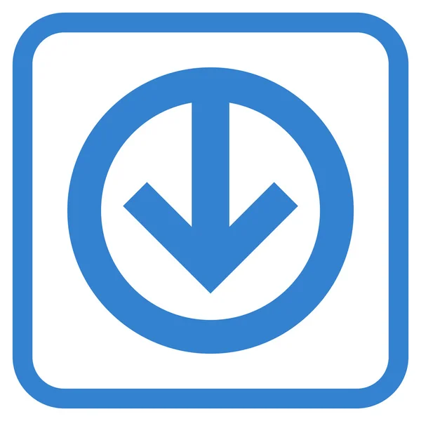 Richting beneden Vector Icon In een Frame — Stockvector