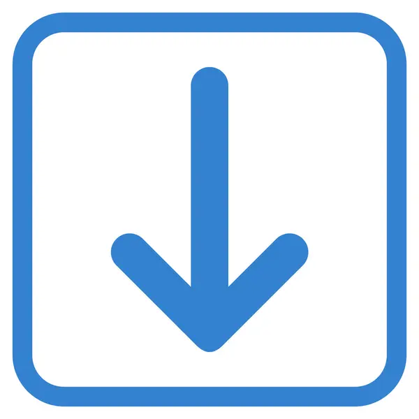 Seta para baixo ícone do vetor em um quadro —  Vetores de Stock