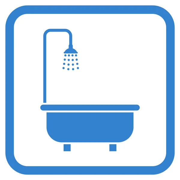 Vector de baño de ducha icono en un marco — Vector de stock