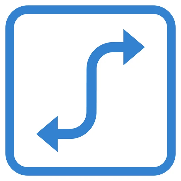 Icono de vector de flecha de curva opuesta en un marco — Vector de stock