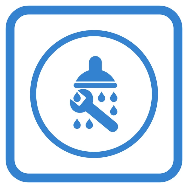 Icône vectorielle de plomberie de douche dans un cadre — Image vectorielle