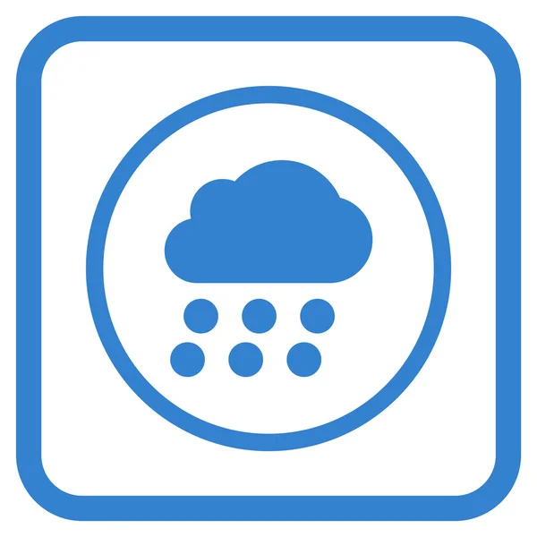 Icône vectorielle nuage de pluie dans un cadre — Image vectorielle