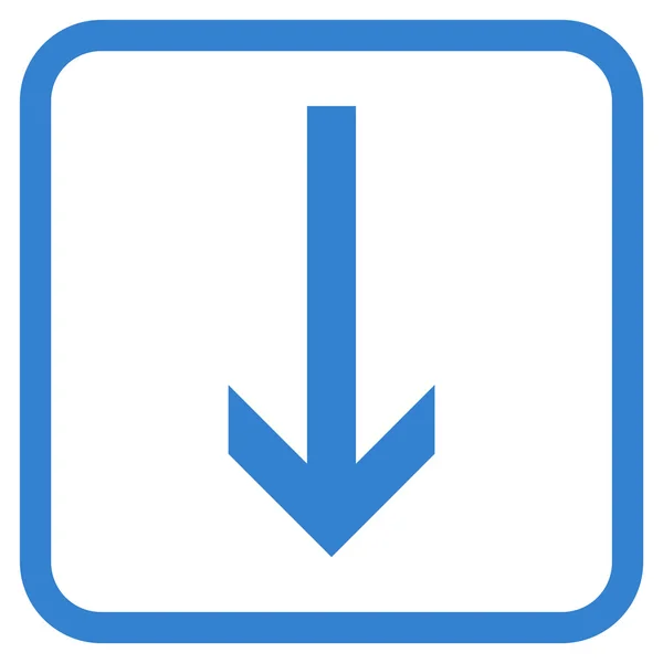 Flèche vers le bas Icône vectorielle dans un cadre — Image vectorielle