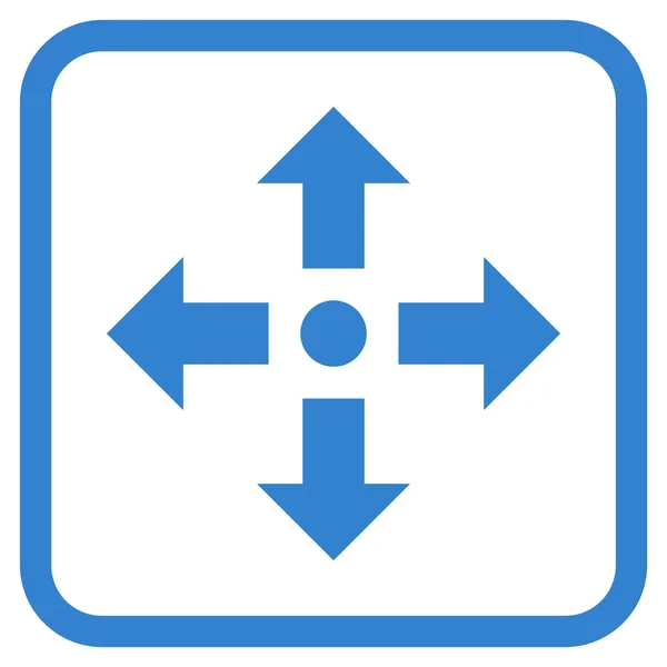 Espandi le frecce Icona vettoriale in una cornice — Vettoriale Stock