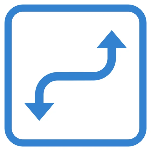Icono de vector de flecha curva opuesta en un marco — Vector de stock
