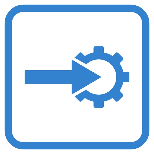 Ícone do vetor da integração da engrenagem em um quadro — Vetor de Stock