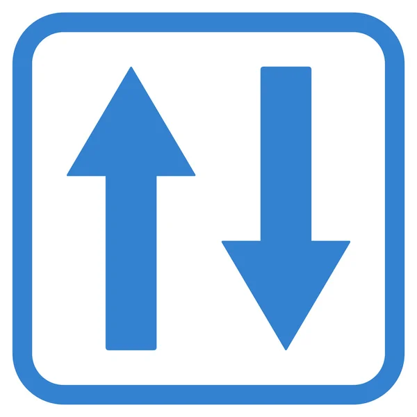 Vertical Flip Arrows Vector Icon In a Frame — Stock Vector