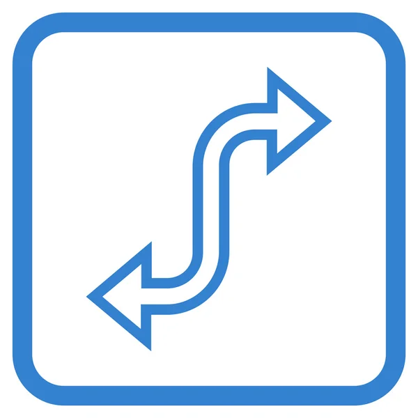 Icono de vector de flecha de intercambio curvado en un marco — Vector de stock
