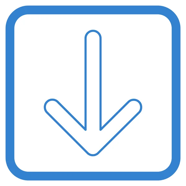 Strzałka w dół wektor ikona w ramce — Wektor stockowy