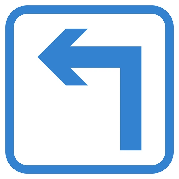 Gire a la izquierda icono del vector en un marco — Vector de stock