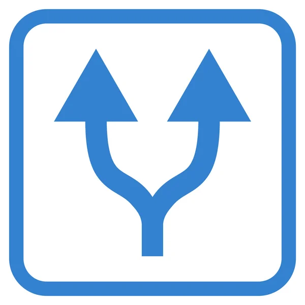 Split strzałka skierowana w górę wektor ikona w ramce — Wektor stockowy