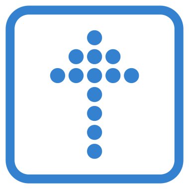 Vektör simgesi bir çerçeve içinde yukarı noktalı ok