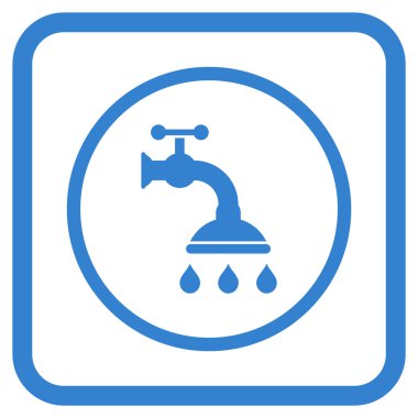 Duş musluk vektör simgesi bir çerçeve içinde