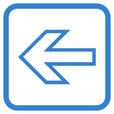 Ok sol vektör simgesi bir çerçeve içinde