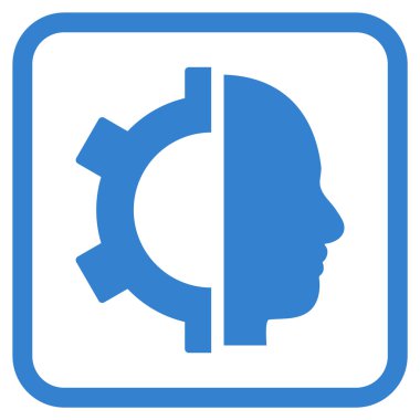 Cyborg dişli vektör simgesi bir çerçeve içinde