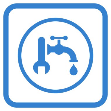 Sıhhi tesisat vektör simgesi bir çerçeve içinde