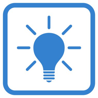 Ampul vektör simgesi bir çerçeve içinde