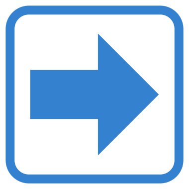 Ok sağ vektör simgesi bir çerçeve içinde