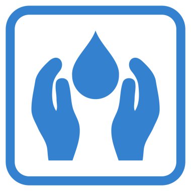 Su bakım vektör simgesi bir çerçeve içinde