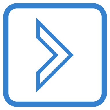 Ok ucu doğru vektör simgesi bir çerçeve içinde