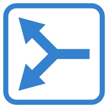 Bifurkasyon ok sol vektör simgesi bir çerçeve içinde