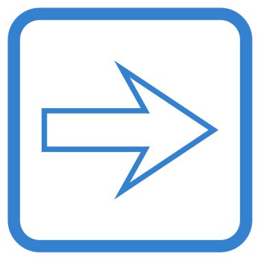 Ok sağ vektör simgesi bir çerçeve içinde