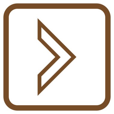 Ok ucu doğru vektör simgesi bir çerçeve içinde