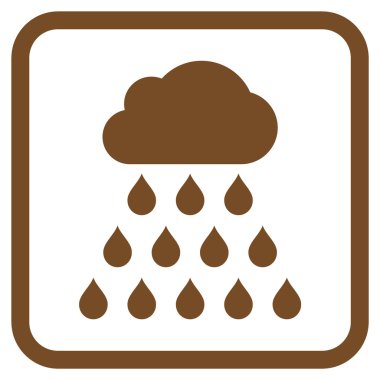 Yağmur bulutu vektör simgesi bir çerçeve içinde