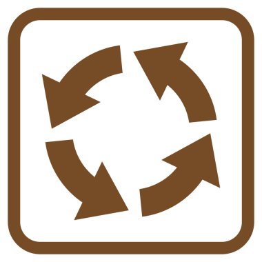 Dolaşım vektör simgesi bir çerçeve içinde