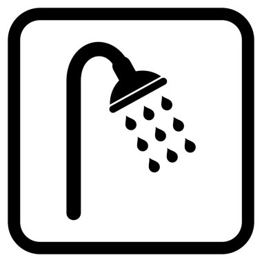 Duş vektör simgesi bir çerçeve içinde