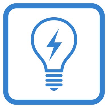 Elektrikli ampul vektör simgesi bir çerçeve içinde