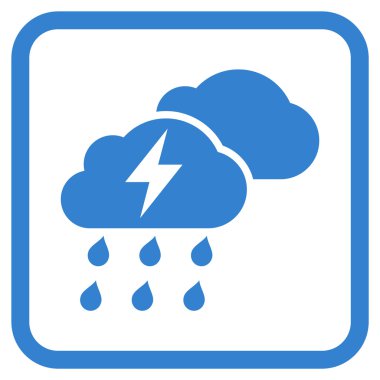 Fırtına bulutları vektör simgesi bir çerçeve içinde