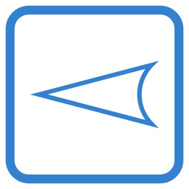 Ok ucu sol vektör simgesi bir çerçeve içinde