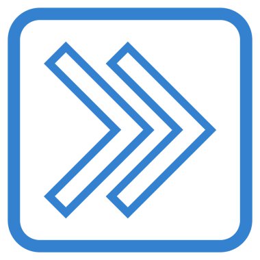 Üst karakter doğru vektör simgesi bir çerçeve içinde