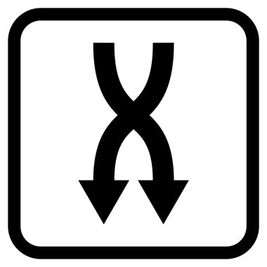 Vektör simgesi aşağı okları bir çerçevede shuffle