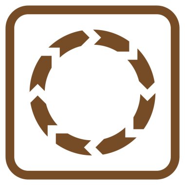 Dolaşım vektör simgesi bir çerçeve içinde