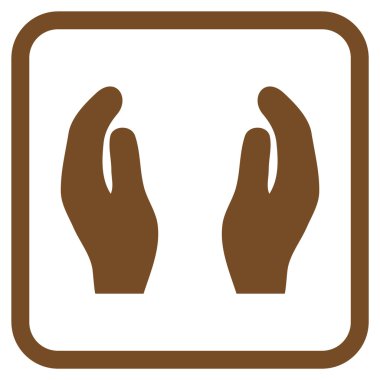 Alkış eller vektör simgesi bir çerçeve içinde