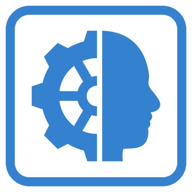 Cyborg dişli vektör simgesi bir çerçeve içinde