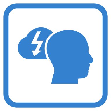 Beyin fırtınası vektör simgesi bir çerçeve içinde