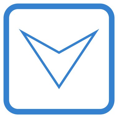 Vektör simgesi bir çerçeve içinde aşağı ok ucu