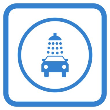 Oto yıkama vektör simgesi bir çerçeve içinde