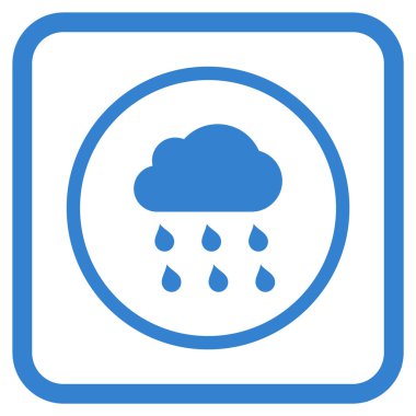 Yağmur bulutu vektör simgesi bir çerçeve içinde