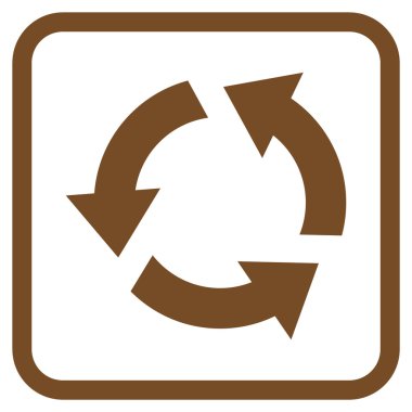 Geri dönüşüm vektör simgesi bir çerçeve içinde