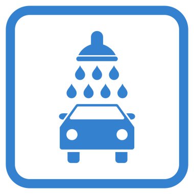 Araba duş vektör simgesi bir çerçeve içinde