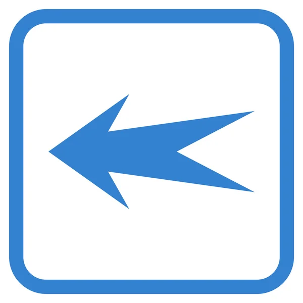 Ícone do vetor esquerdo de seta em um quadro —  Vetores de Stock