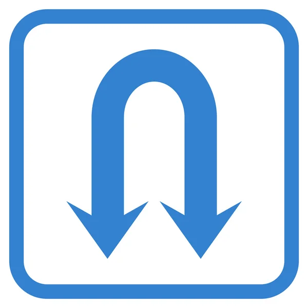 Doppeltes Pfeil-Vektor-Symbol in einem Rahmen — Stockvektor