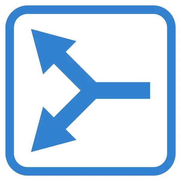 Flèche de bifurcation Icône vectorielle gauche dans un cadre — Image vectorielle