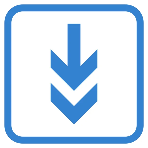 Flèche vers le bas Icône vectorielle dans un cadre — Image vectorielle
